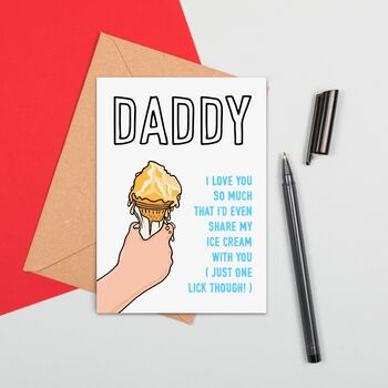Large Size Daddy Love Ice Cream Card, 2 of 2