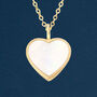 Yellow Gold Plated Mother Of Pearl Heart Necklace, thumbnail 1 of 10