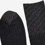 Women's Glitter Socks Folding Cuff Black Rainbow Sparkle, thumbnail 5 of 5