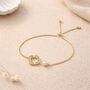 Mother And Daughter Bracelet With Pearl And Cubic Zirconia Flower Charm, thumbnail 3 of 6