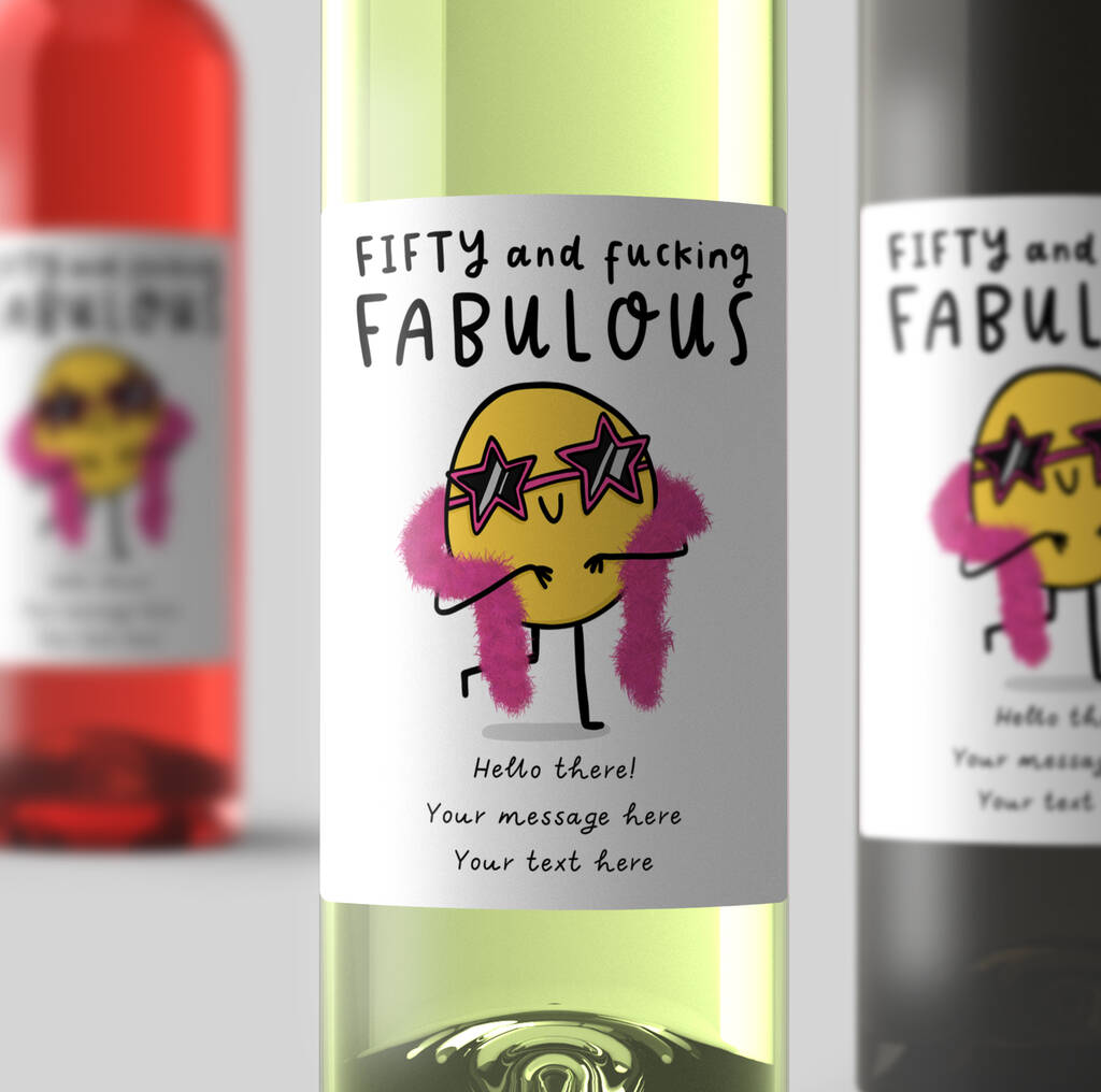 Personalised Birthday Wine Label' Fifty And Fabulous'