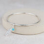 Sterling Silver Feather And Turquoise Charm Bangle, thumbnail 2 of 4