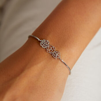 Custom Birth Month Flower Bracelet Gift, 2 of 6
