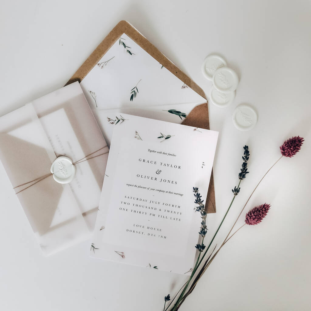 Floral Blush Wedding Invitation, 1 of 9