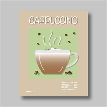 Cappuccino Coffee Print Three Colour Options, 4 of 6