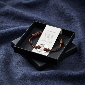 Personalised Men's Infinity Initials Sterling Silver Bracelet, 6 of 6
