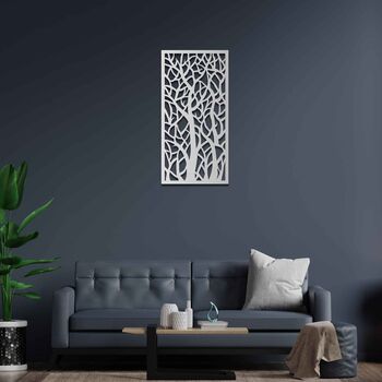 Handmade Wooden Tree Silhouette Wall Art For Bedroom Or Living Room, 6 of 9