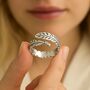 Sterling Silver Adjustable Feather Ring, thumbnail 2 of 8