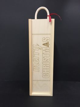 Personalised Laser Etched Christmas Wine Boxes, 2 of 4