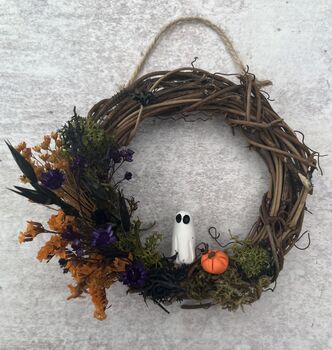 Mini Halloween Dried Flower Wreath, 2 of 4