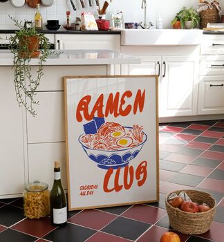 Retro Ramen Club Kitchen Print, 4 of 4