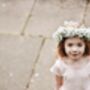 Girls Peach Lace Flower Girl Party Dress, thumbnail 8 of 8