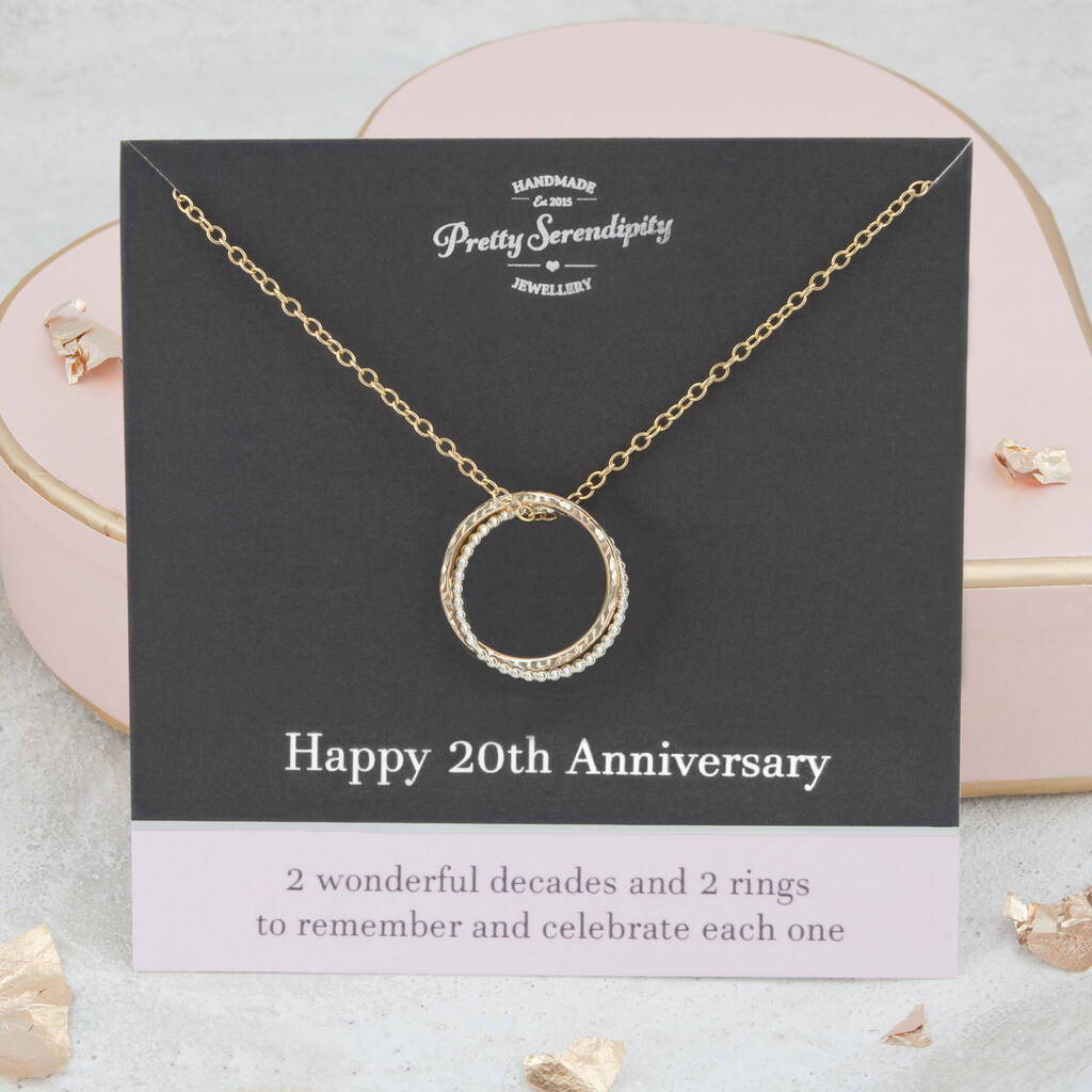 20th Anniversary Mixed Metal Necklace By Pretty Serendipity