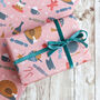 Eat Drink And Be Merry Christmas Wrapping Paper, thumbnail 1 of 3
