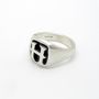 Personalised Initial Cushion Silver Signet Ring, thumbnail 3 of 4