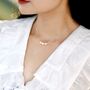 Gaia White Ivory Silver Pearl Row Jewel Gift Necklace, thumbnail 6 of 7