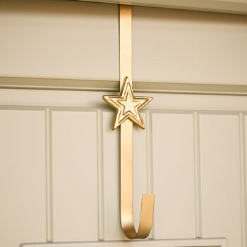 Luxury Gold Star Christmas Wreath Hanger, 5 of 5