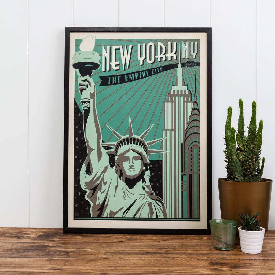 New York Empire City Travel Print, 1 of 2
