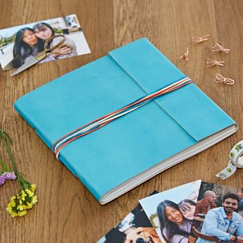 Distressed Coloured Three String Leather Photo Album, 8 of 10