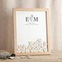 Floral Line Drawing Drop Top Frame Wedding Guest Book, thumbnail 2 of 5