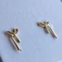 Silver And Gold Bow Bridesmaid Earrings, thumbnail 7 of 12