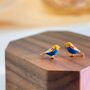 Mini Bird Stud Earring In Multi And Gold, thumbnail 1 of 2