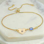 Gold Plated Initial And September Birthstone Bracelet, thumbnail 3 of 6