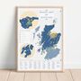 Scotland Whisky Regions And Distillery Map 2023, thumbnail 1 of 7