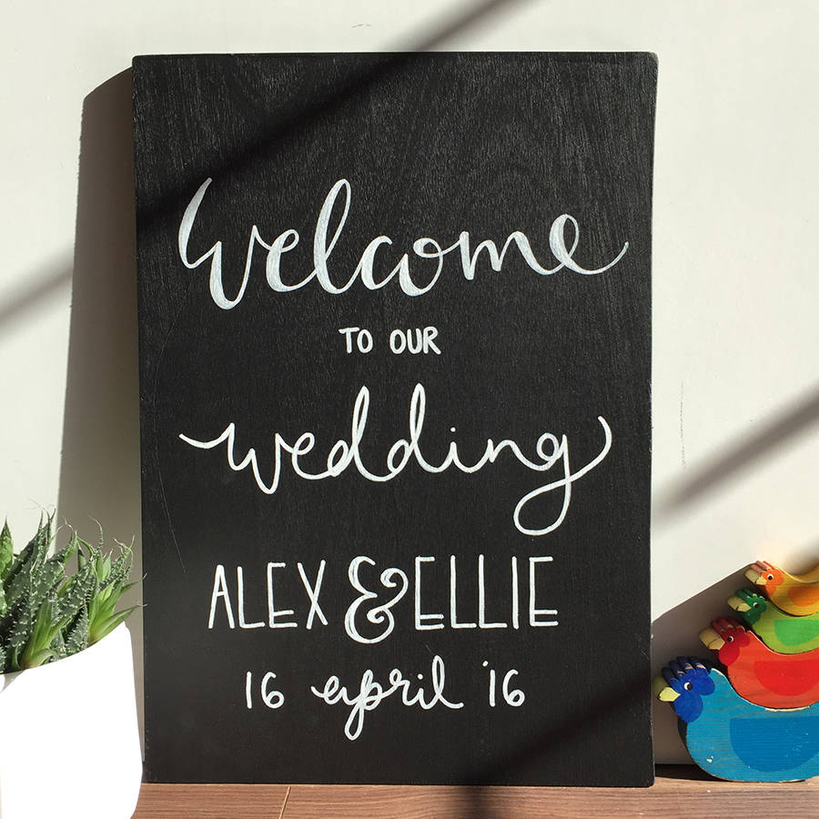 Personalised Wedding Chalkboard Sign By Mee and Es Designs