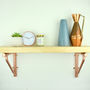Reclaimed Scaffold Board Shelf With Copper Brackets, thumbnail 1 of 4