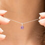 Lavender Amethyst Solitaire Pendant Necklace In Silver And Gold, thumbnail 8 of 11