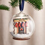 Personalised 3D Fireplace With Family Stockings Bauble, thumbnail 2 of 5