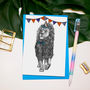 'Party Animal' Lion Greeting Card, thumbnail 1 of 2