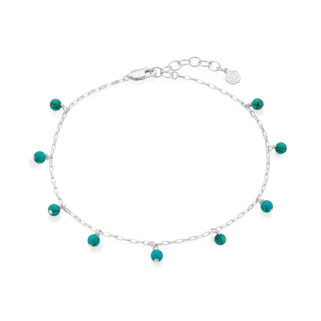 December Turquoise Birthstone Anklet By Under the Rose ...