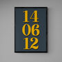 Personalised Special Date Grey And Yellow Wall Art, thumbnail 5 of 7