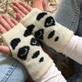 Childrens Panda Bear Fingerless Gloves, thumbnail 2 of 8