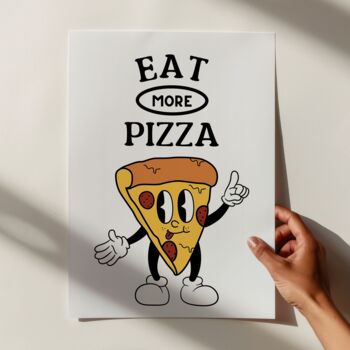 Eat More Pizza Retro Print, 4 of 6