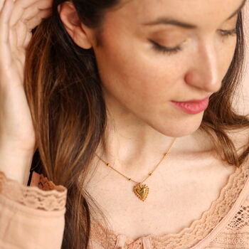 Vintage Heart Pendant Necklace In Gold Plating, 3 of 5