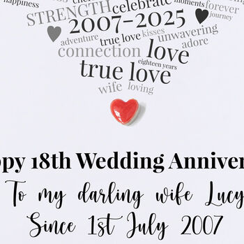 Personalised 18th Wedding Anniversary Card, 3 of 6