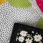 Vibrant Pink Patchwork Table Runner With Bumblebees, thumbnail 4 of 8