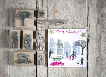 Christmas Town Rubber Stamps , Christmas Stamps, 4 of 4