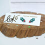 Laser Cut Green Glitter Christmas Holly Earrings Studs, thumbnail 3 of 3