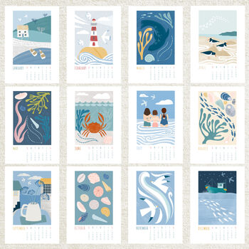 2026 Coastal Illustrated Mini Wall Calendar, 6 of 6