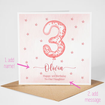 Granddaughter 3rd Birthday Card, 2 of 7