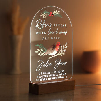 Personalised Robin LED Memorial Light, 2 of 2