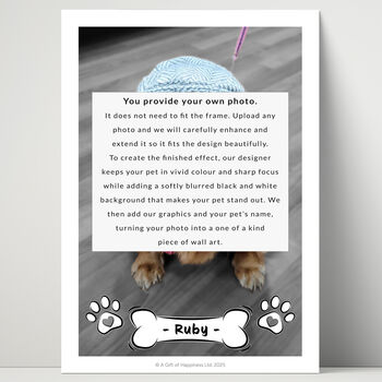 Personalised Dog Photo Print Wall Art Gift For Dog Mums And Dads, 2 of 5