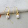 Cone Swirl Drop Earrings With Freshwater Pearl, thumbnail 8 of 12