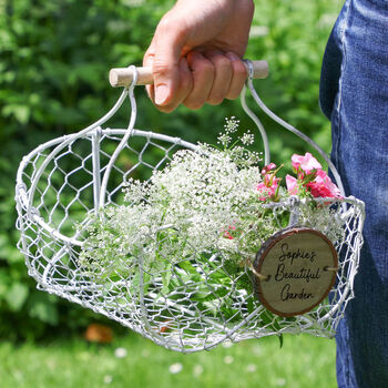 Personalised Wire Garden Flower Basket, 8 of 11