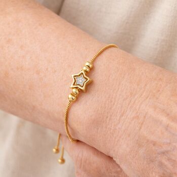 60th Birthday Star Charm Drawstring Bracelet, 3 of 7