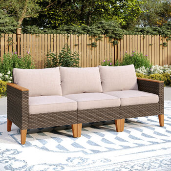 199.1cm Wide L Shaped Premium All Weather Wicker Sofa, 2 of 10